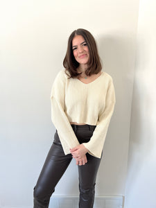 Sage the Label Julia Vneck Sweater - Ivory