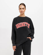 Load image into Gallery viewer, Brunette the Label Brunette NYBF Varisty Crewneck - Washed Black
