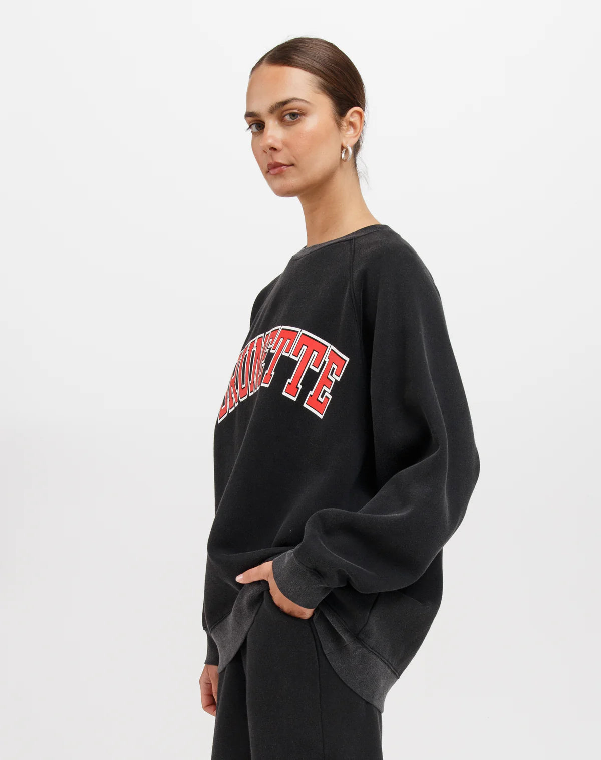 Brunette the Label Brunette NYBF Varisty Crewneck - Washed Black