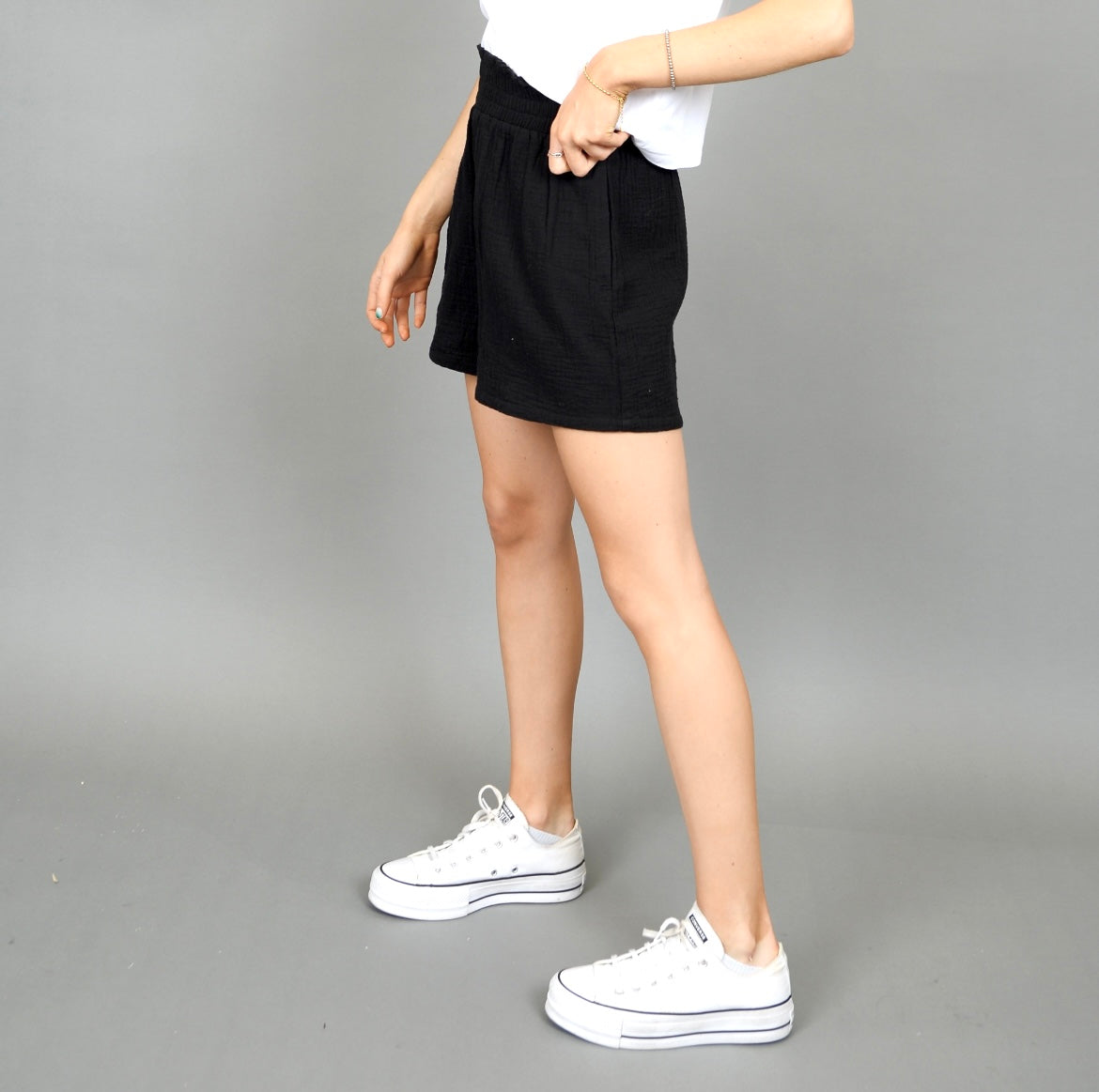 RD Style Elowen Gauze Shorts - Black