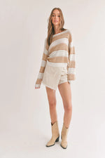 Load image into Gallery viewer, Sage the Label Lucia Striped Sweater - Taupe
