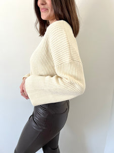 Sage the Label Julia Vneck Sweater - Ivory