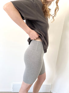 RD Style Knit Biker Shorts - Heather Grey