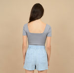 Load image into Gallery viewer, RD Style Stacy Short Sleeve Bodysuit - TItanium
