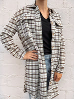 Load image into Gallery viewer, Sage the Label Art Deco Plaid Shacket - Mint Brown
