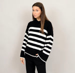 Load image into Gallery viewer, RD Style Magda Striped Crewneck Pullover - Black
