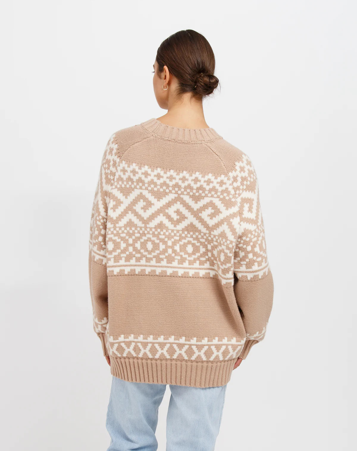 Brunette the Label Fair Isle Knit Sweater - Fawn