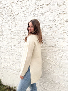 RD Style Charmaine Vneck Pullover - White Beach