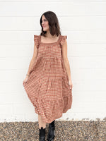 Load image into Gallery viewer, Sadie &amp; Sage Fall Is Here Tiered Midi Dress - Brown
