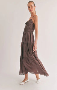 Sage the Label Light a Fire Maxi Dress - Chocolate Brown