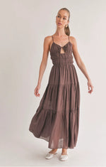 Load image into Gallery viewer, Sage the Label Light a Fire Maxi Dress - Chocolate Brown
