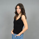 Load image into Gallery viewer, RD Style Lali Vneck Knit Tank - Black

