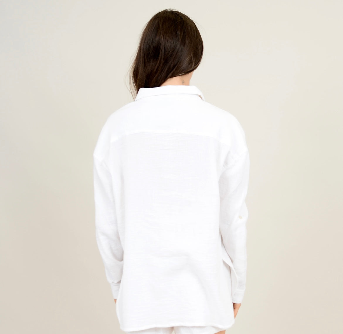 RD Style Alaia Gauze Button Up Shirt - White