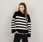 Load image into Gallery viewer, RD Style Magda Striped Crewneck Pullover - Black
