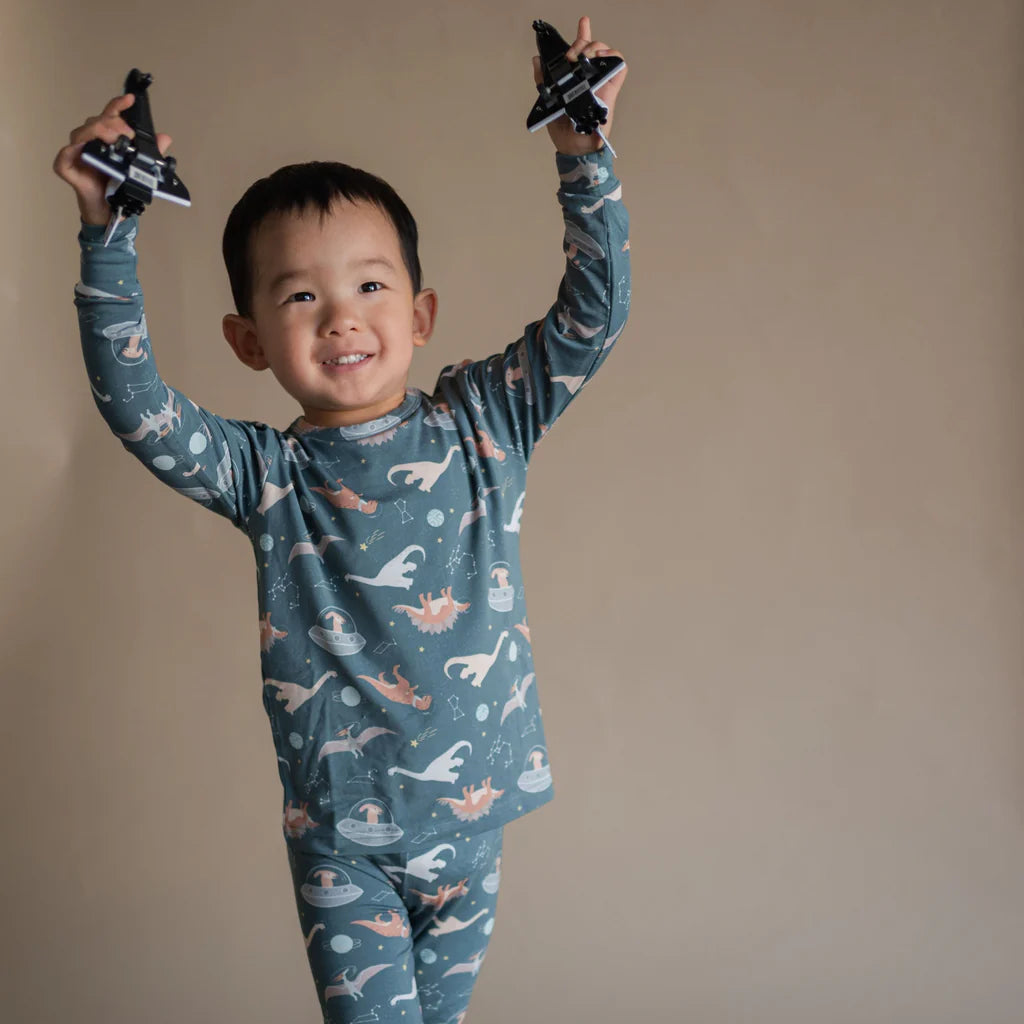 Roobear Space Dinos Two-Piece Pajamas