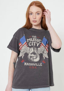 Girl Dangerous Music City Tee - Vintage Black