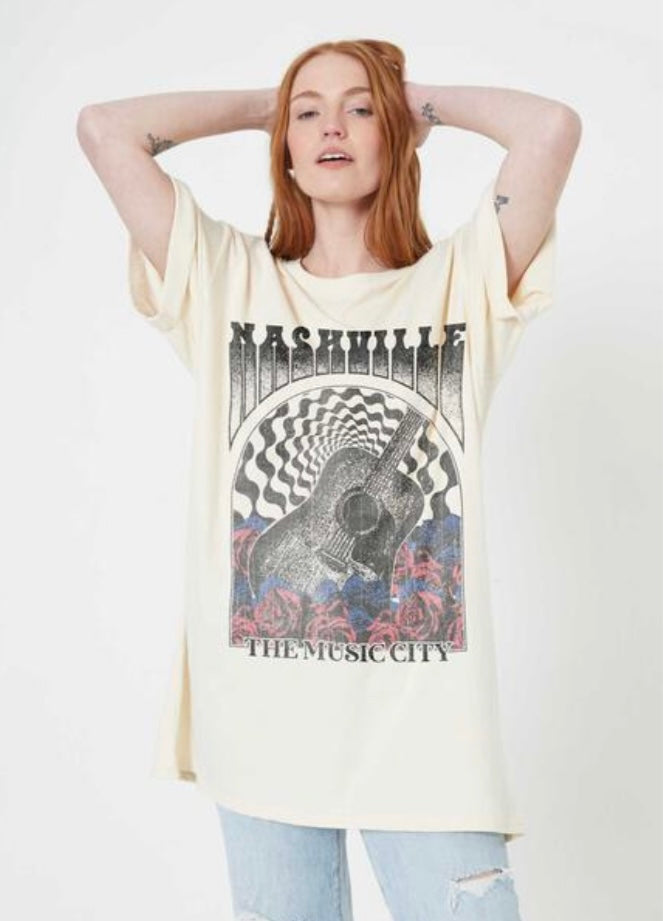 Girl Dangerous Nashville Tee/Dress - Cream