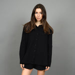 Load image into Gallery viewer, RD Style Alaia Gauze Button Up Shirt - Black
