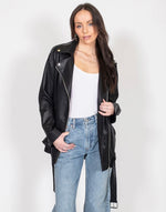Load image into Gallery viewer, Brunette the Label Florence Vegan Leather Jacket - Black
