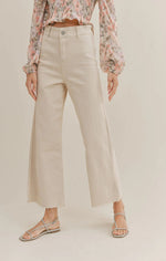 Load image into Gallery viewer, Sadie and Sage Clear Eyes Wide Leg Denim Pants - Cream
