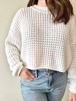 Load image into Gallery viewer, RD Style Darla Crochet Crewneck - White
