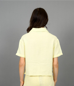 RD Style Anastasia Gauze Short Sleeve Shirt - Lemon Lime