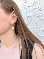 Load image into Gallery viewer, Namaste Jewelry Anna Pearl Hoop Earrings - Gold
