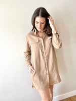 Load image into Gallery viewer, RD Style Penelope Cargo Pocket Shirt Dress - Tan
