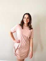 Load image into Gallery viewer, RD Style Tiana Knotted Tshirt Dress - Dried Rose
